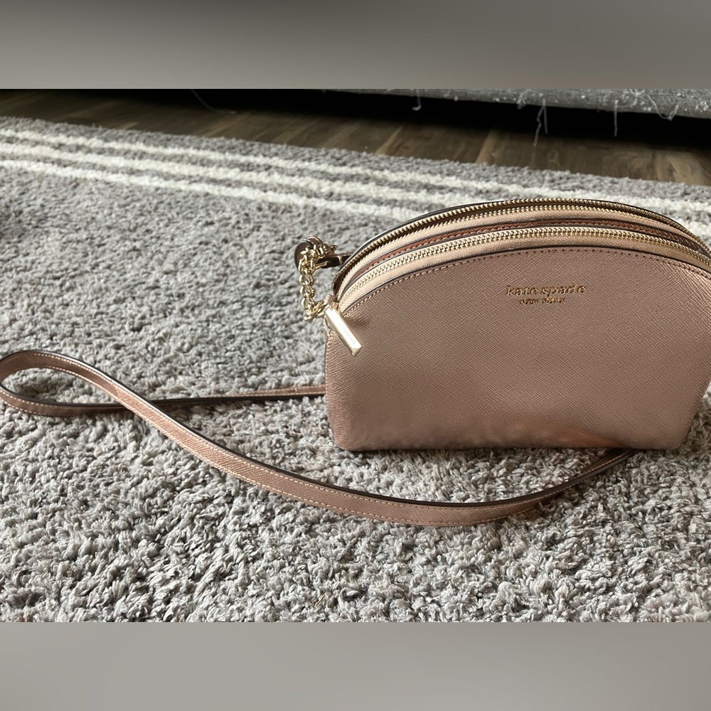 Kate Spade Spencer Metallic Leather Double Zip Dome